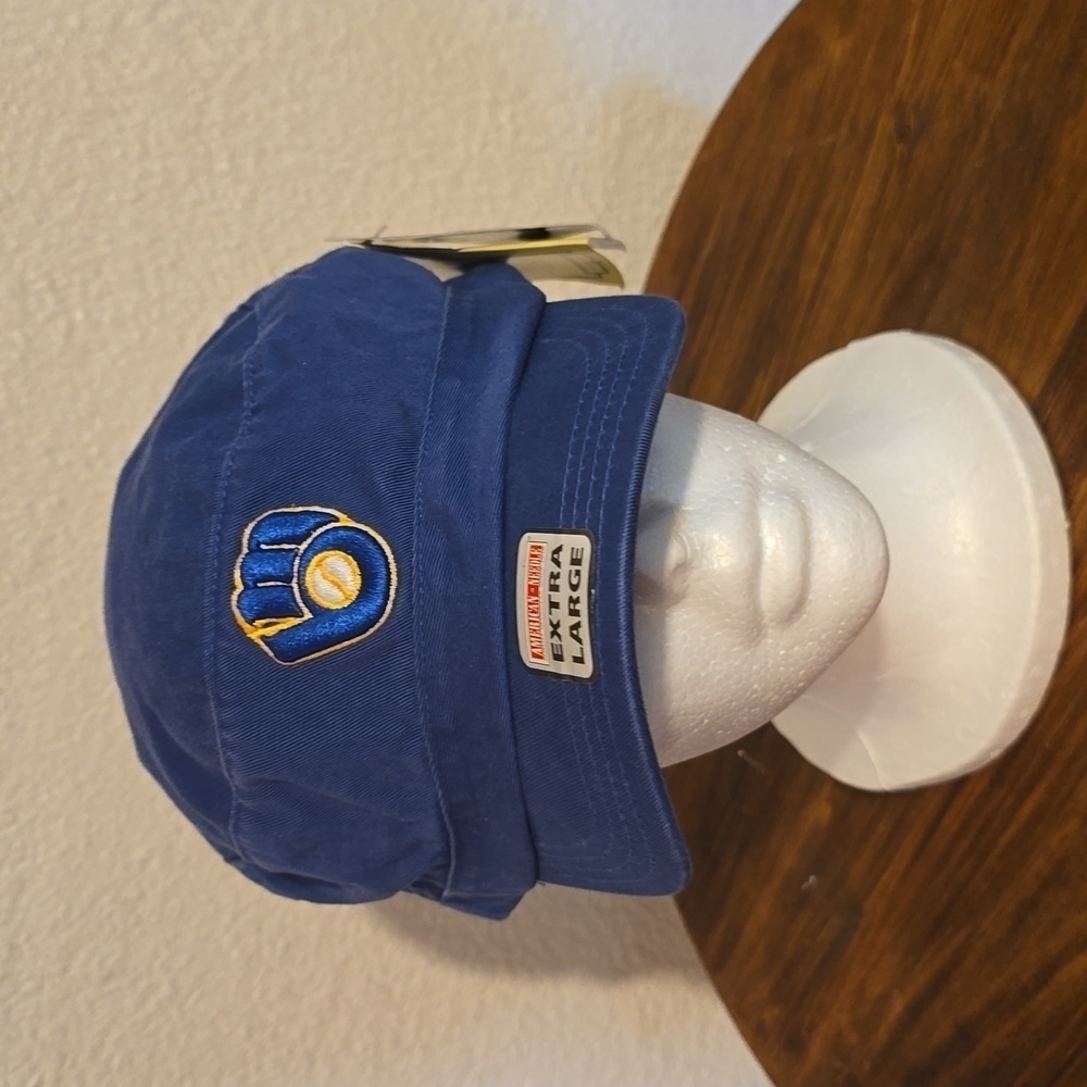 American Needle Milwaukee Brewers Hat Baseball Blue MLB Logo Sports XL